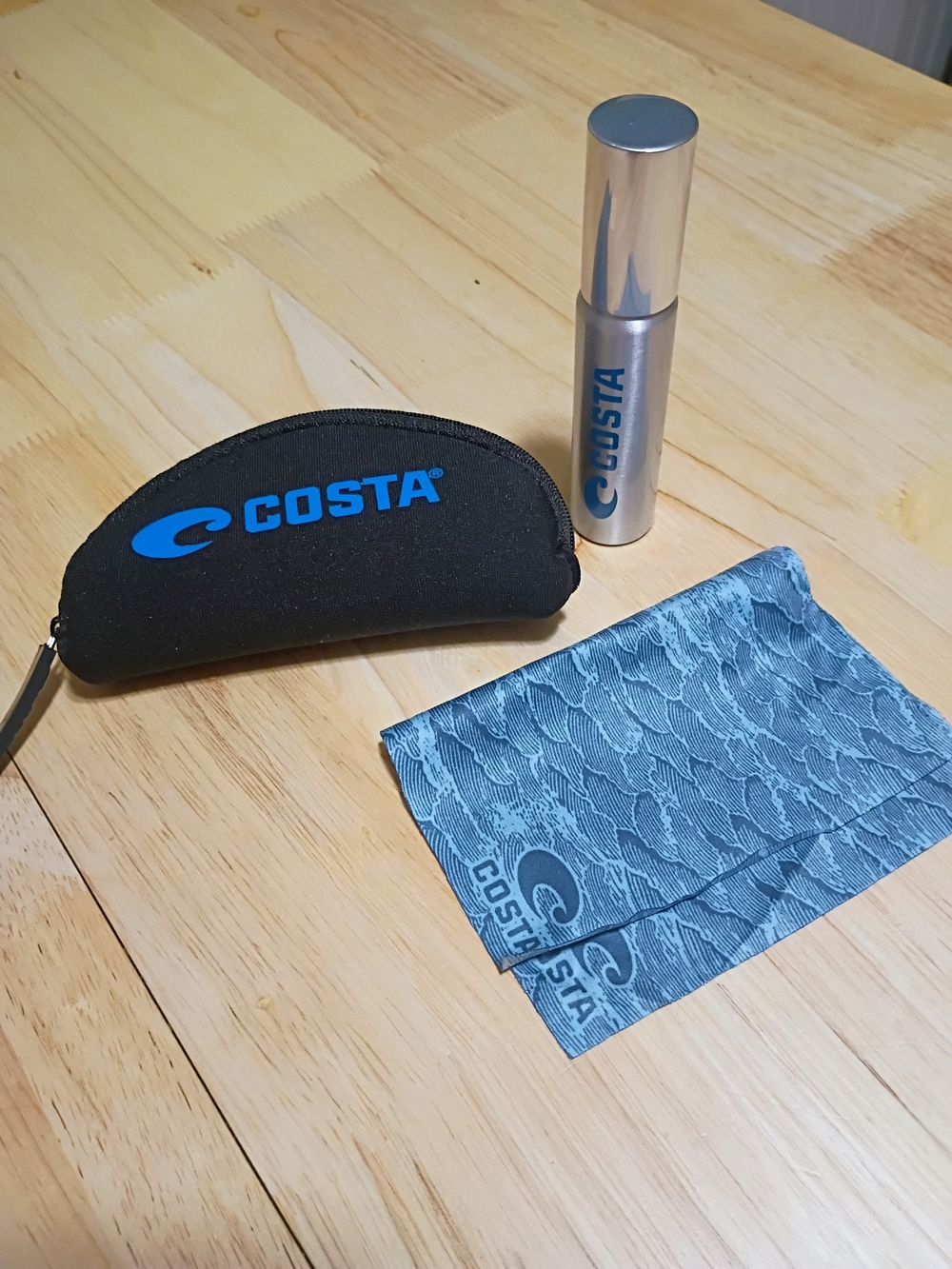 Costa Black and Blue Sunglass Care Kit with Silver Spray